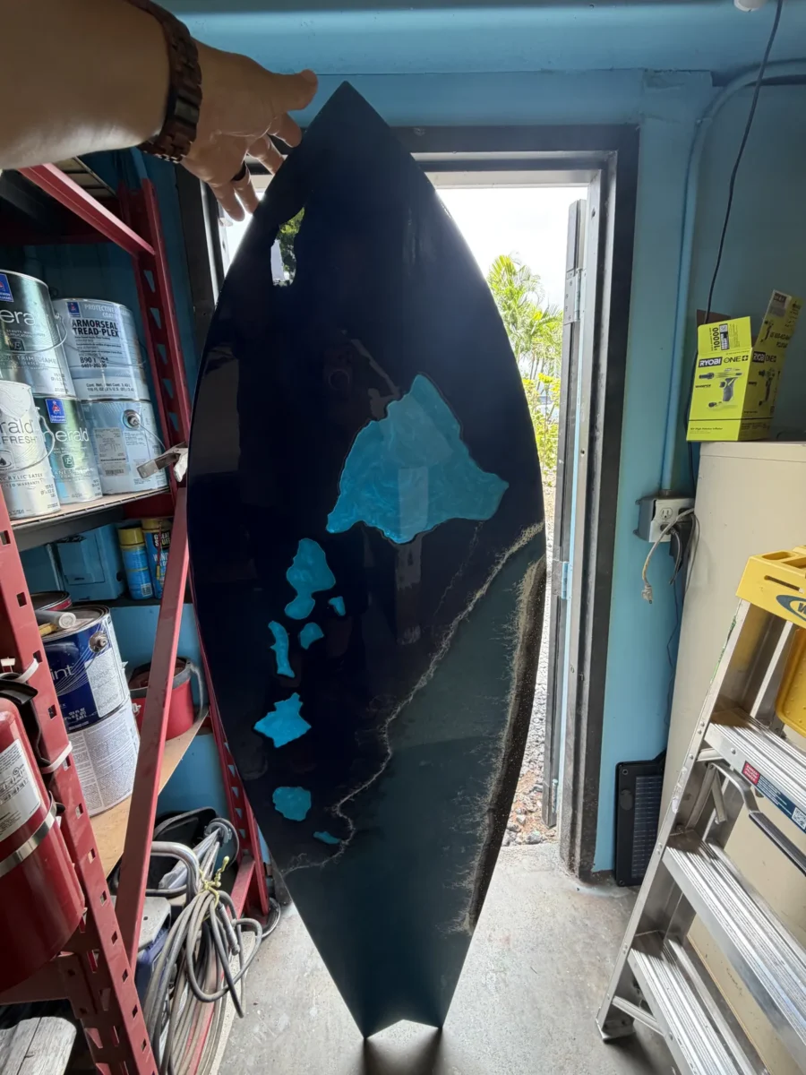 Resin surfboard art