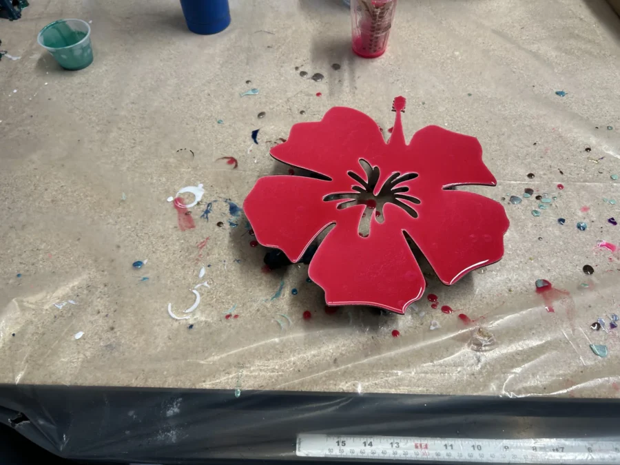 Red hibiscus class piece