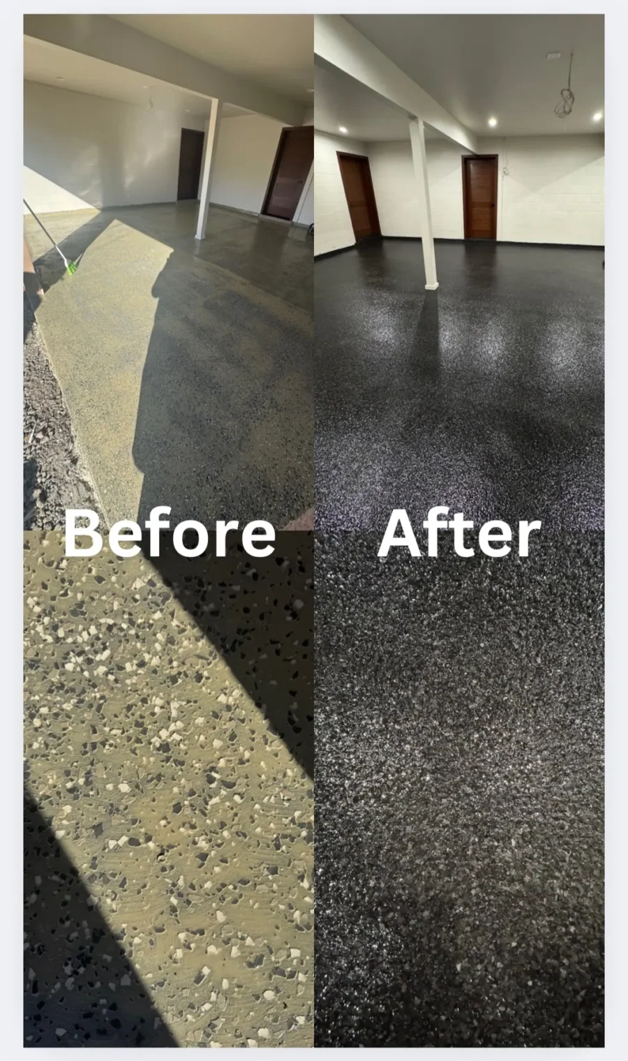 Concrete before and after coating