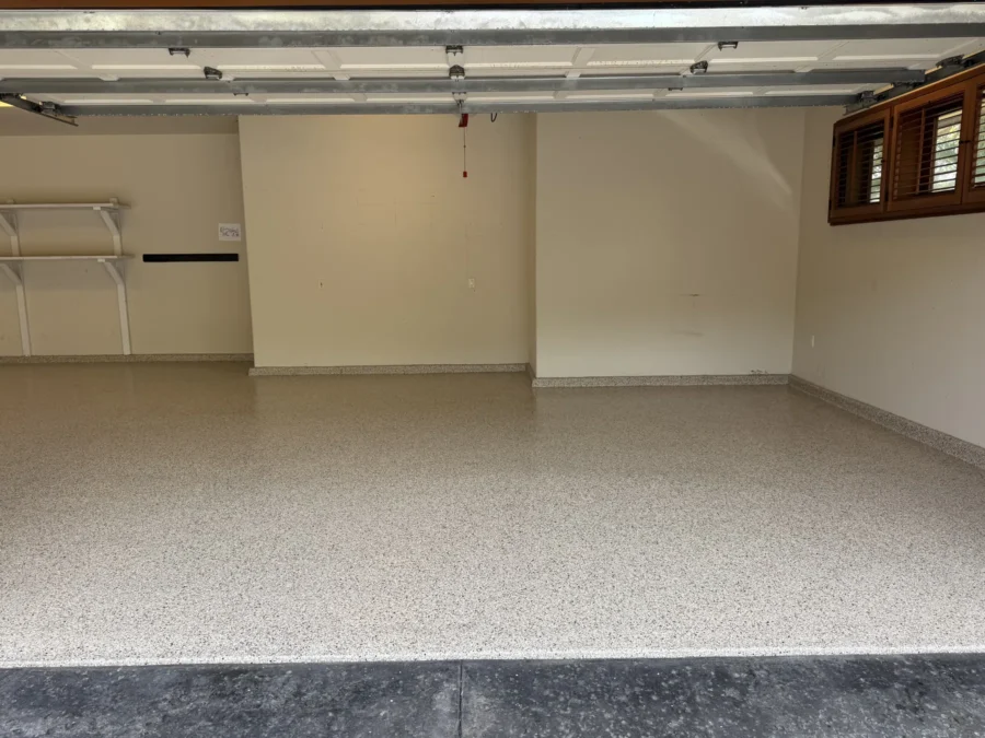 Finished flake garage floor